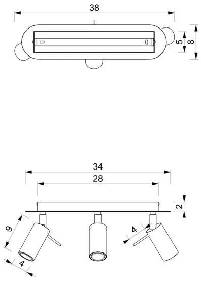 Spot PRESTON 3xGU10/40W/230V alb