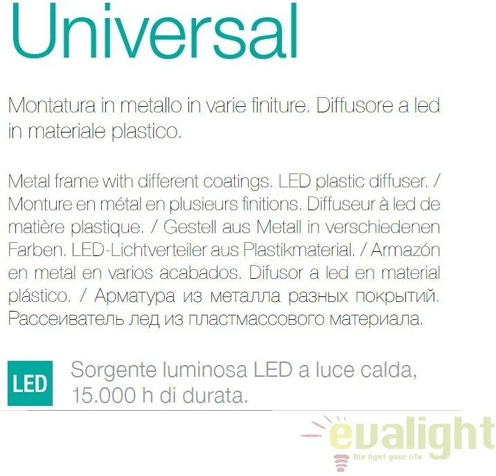 Aplica LED dim. 17x17cm, UNIVERSAL AP1 12W SQUARE BIANCO 138633