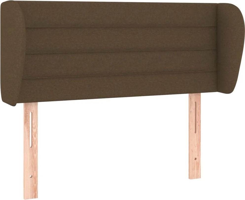 vidaXL Tăblie de pat cu aripioare maro închis 93x23x78/88 cm textil