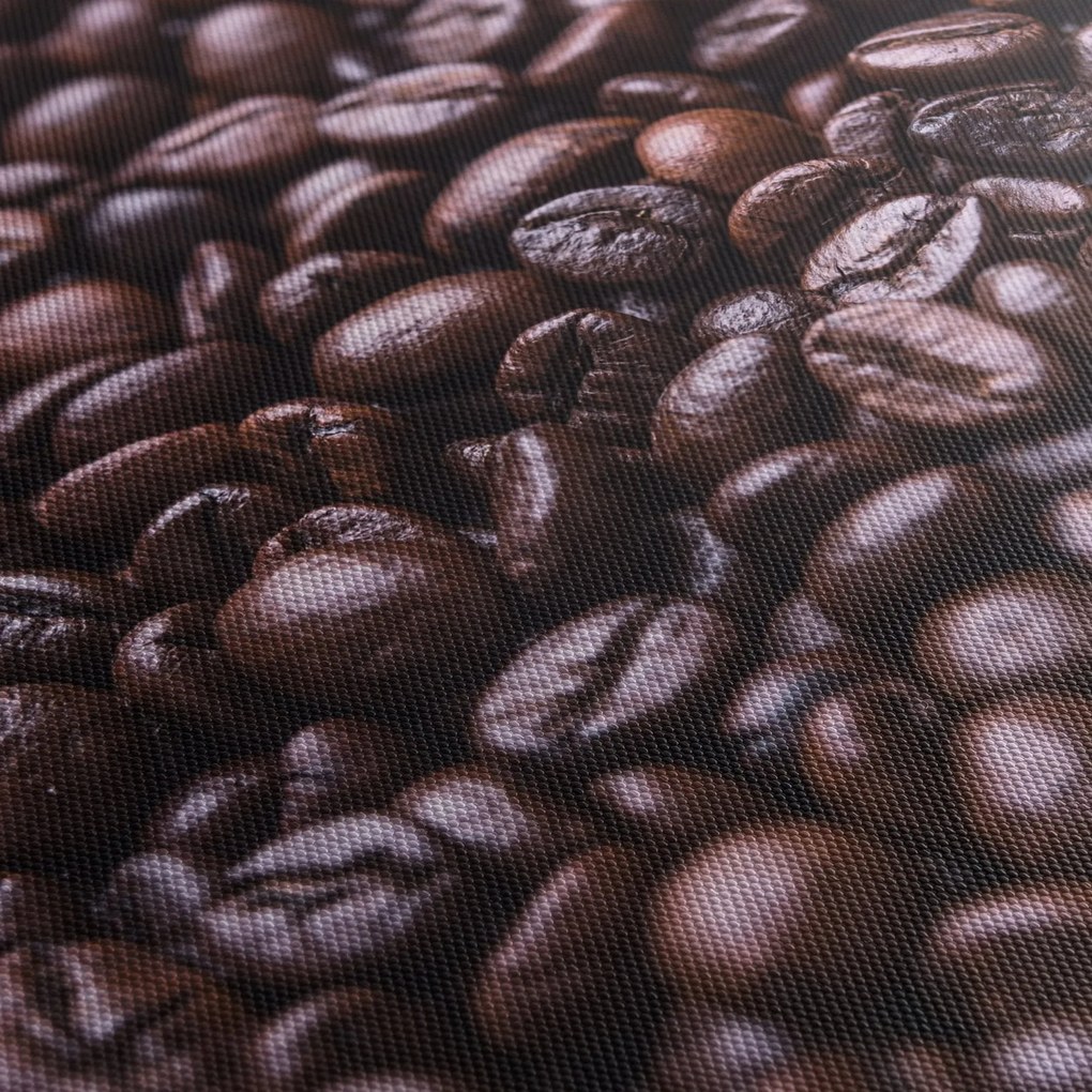 Tablou cu boabe de cafea (cu ceas) (90x30 cm)