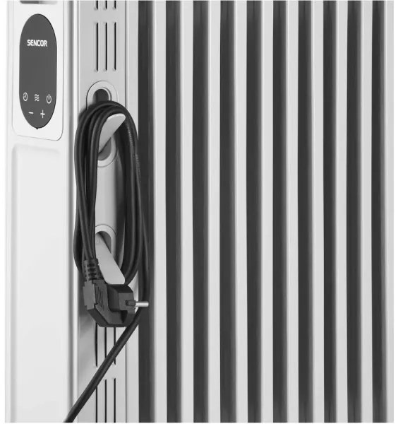 Sencor - Radiator electric cu ulei, 11 elemente, 1000/2300 W, 230 V, alb + telecomandă