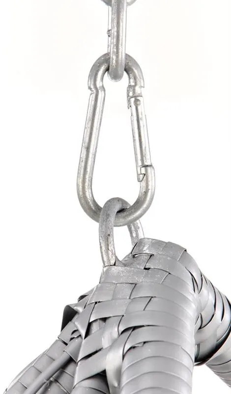Fotoliu suspendat Eggy ratan gri/negru - H195 cm