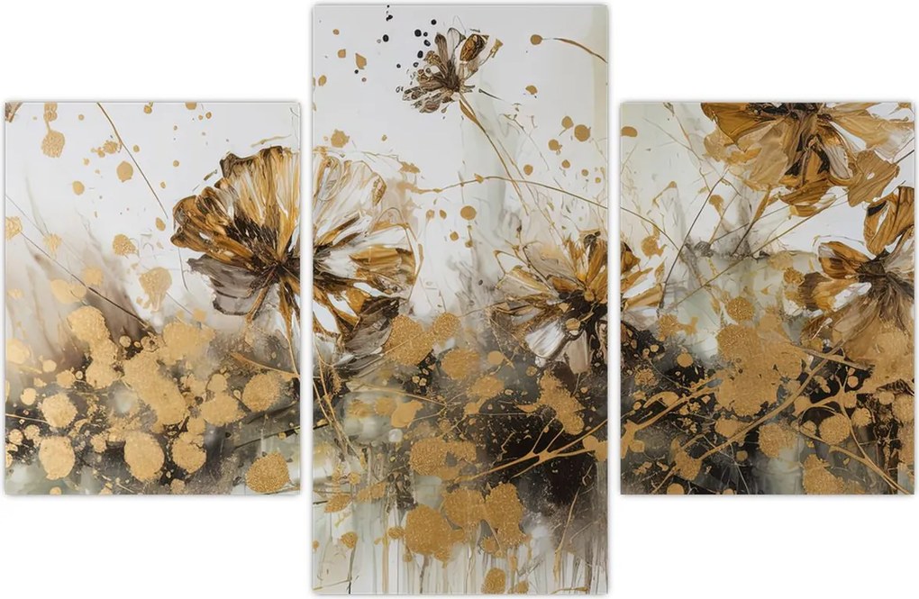 Tablou - pictură abstractă florală (90x60 cm)