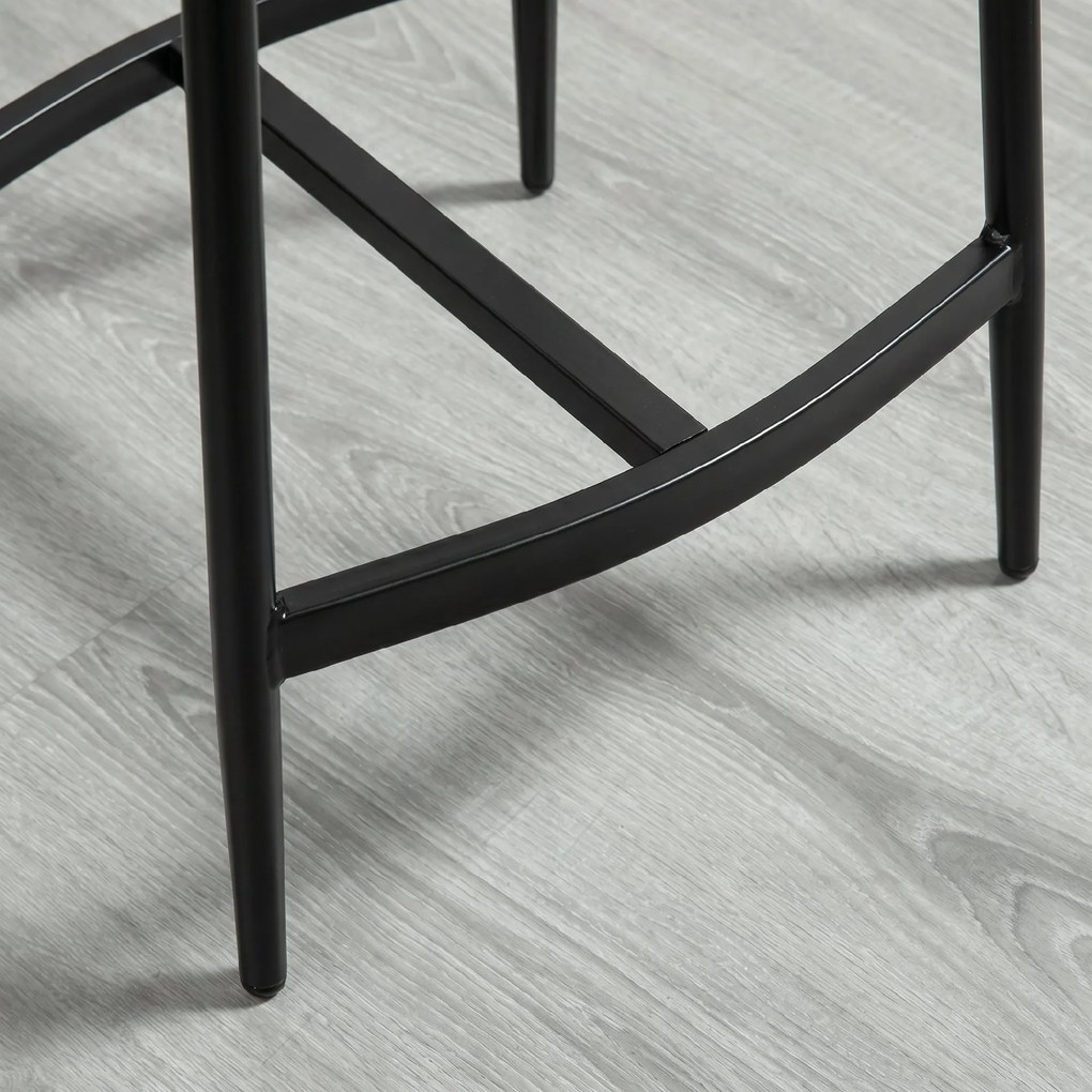 HOMCOM Set 2 Scaune de Bar în Stil Industrial, din Piele Ecologică, 48.5x38.5x68.5 cm, Negru și Maro | Aosom Romania