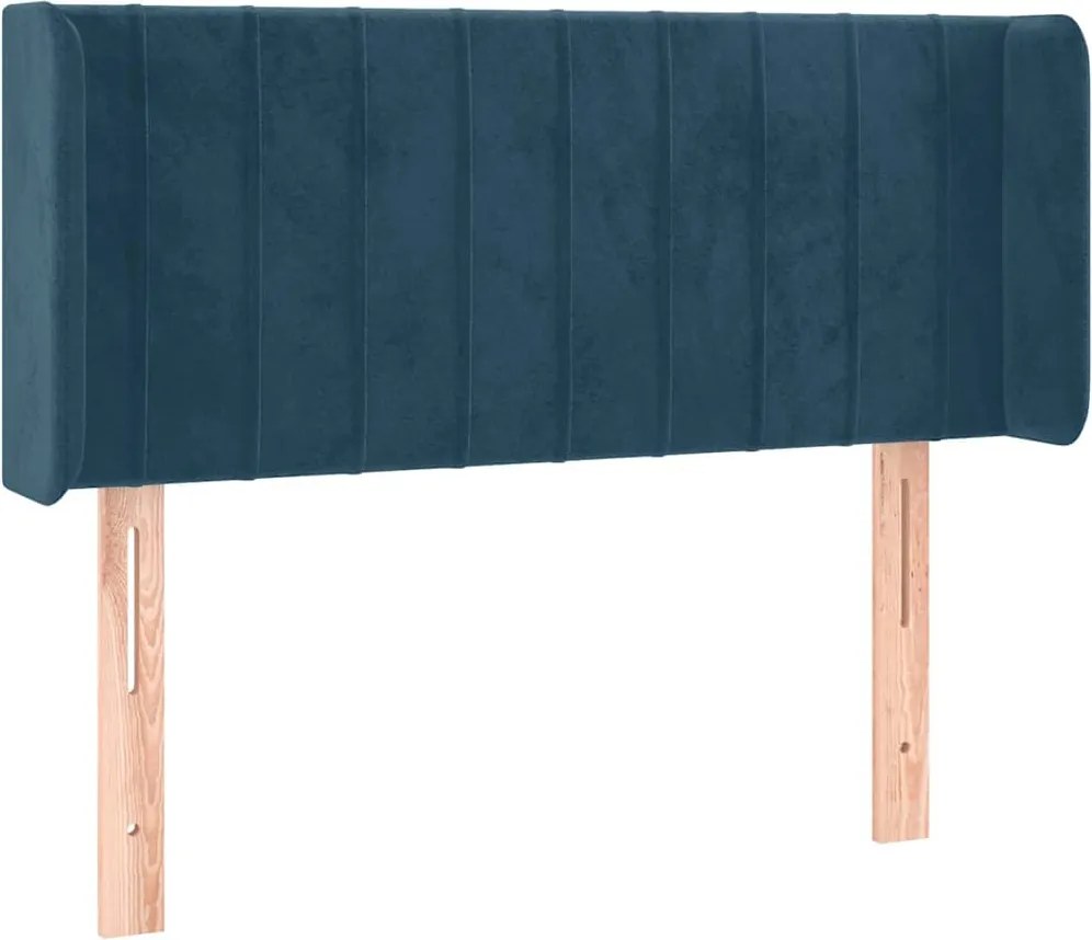 vidaXL Tăblie pat cu aripioare albastru închis 83x16x78/88 cm catifea