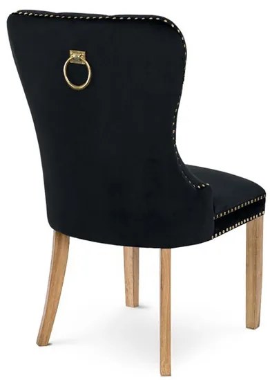 Scaun tapitat Madame II Gold stejar-negru - H 101 cm