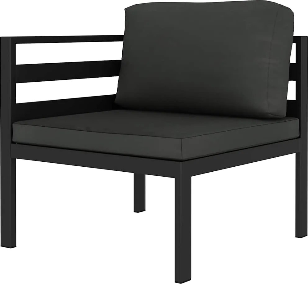 vidaXL Canapea modulară de colț cu perne, 1 buc., antracit, aluminiu