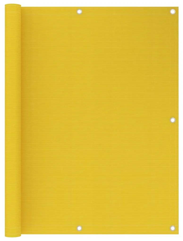 vidaXL Paravan de balcon, galben, 120 x 500 cm, HDPE
