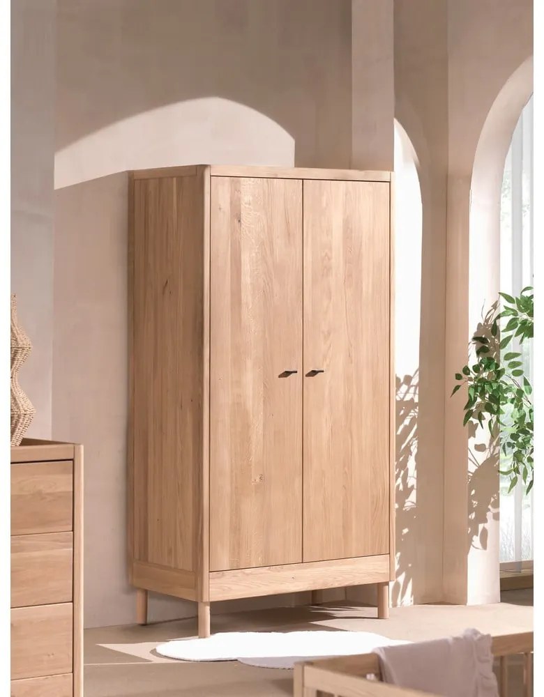 Șifonier de copii în culoare naturală din lemn de stejar 100x190x55 cm Forrest – Vipack