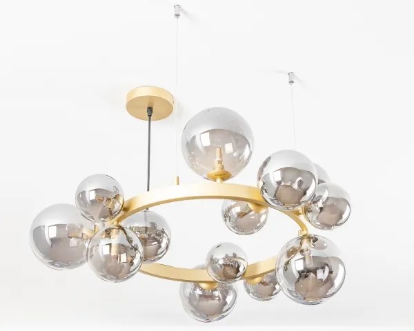 Lustră LED pe cablu Brilagi MILLA 15xG9/3W/230V auriu/fumuriu