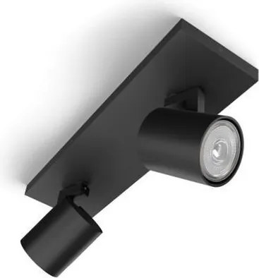 Philips - Spot LED RGBW reglabil RUNNER 2xGU10/6,5W/230V negru