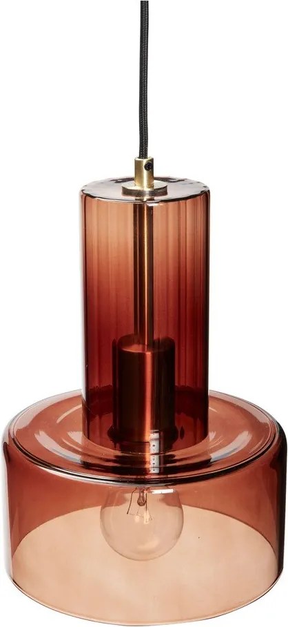 Lustră maro cu intensitate reglabilă cu abajur din sticlă ø 20 cm Ripple – Hübsch