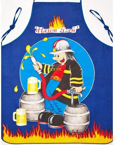 Șorț de bucătărie - pompier albastru