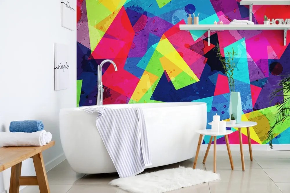 Tapet model geometric cu efect de grunge
