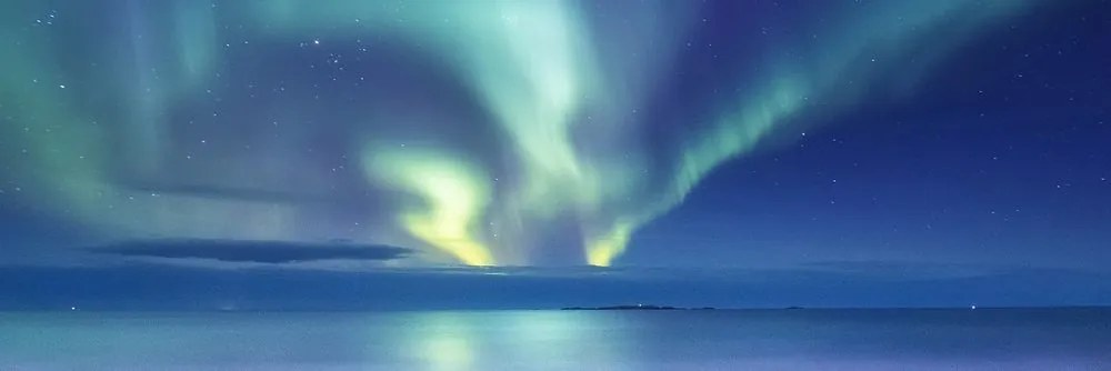 Tablou aurora polară deasupra oceanului