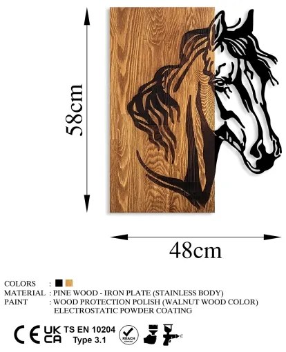 Decorațiune de perete 48x58 cm lemn/metal cal