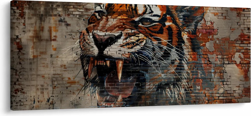 Tablou - Tigru din Cărămizi (120x50 cm)