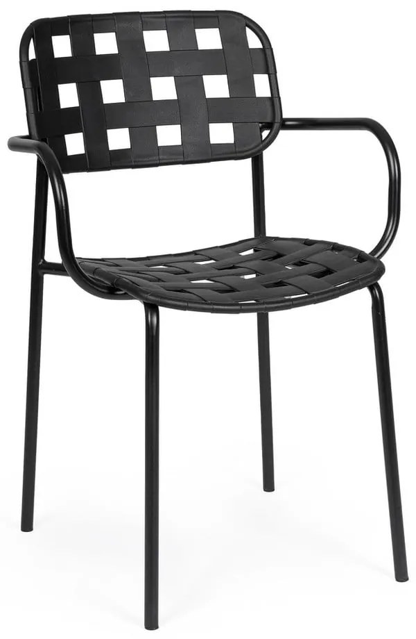 Scaune de grădină negre 4 buc. din metal Clover – Bizzotto