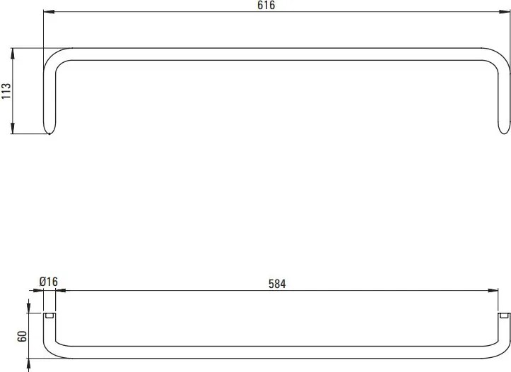 Silia suport pentru prosoape finisaj crom ADI_0621