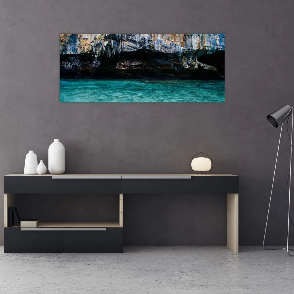 Tablou cu apă și stâci (120x50 cm)