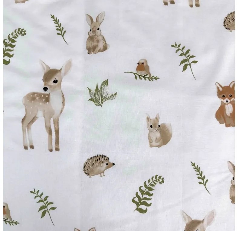 Lenjerie de pat din bumbac pentru patut FOREST ANIMALS alb Dimensiune lenjerie de pat: 40 x 60 cm | 100 x 135 cm