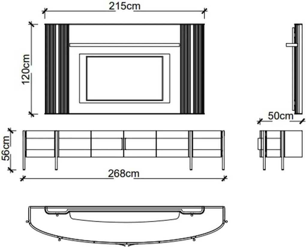 Set lemn masiv nuc Unitate TV Marquesa