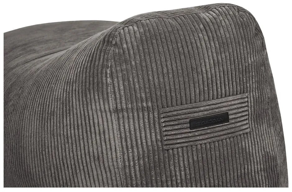 Fotoliu bean bag crem cu tapițerie din catifea reiată Snug Long 140 – SLOWDOWN