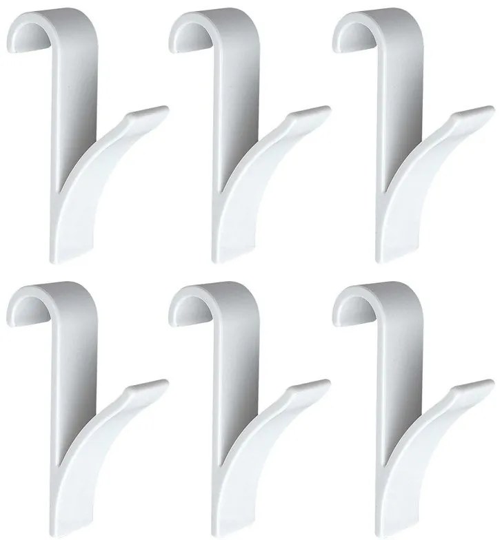 Set 6 agatatoare-cuier cu fixare pe radiator Wenko, Polipropilena, Alb