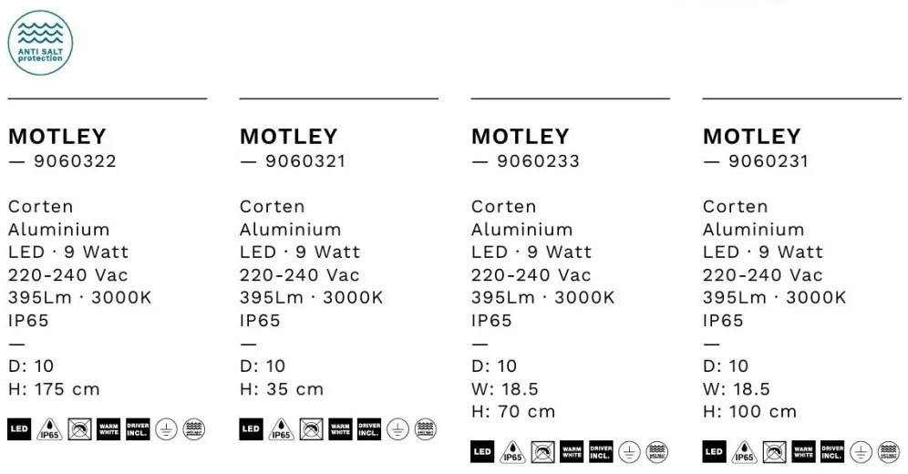 Aplica LED exterior IP65 MOTLEY corten
