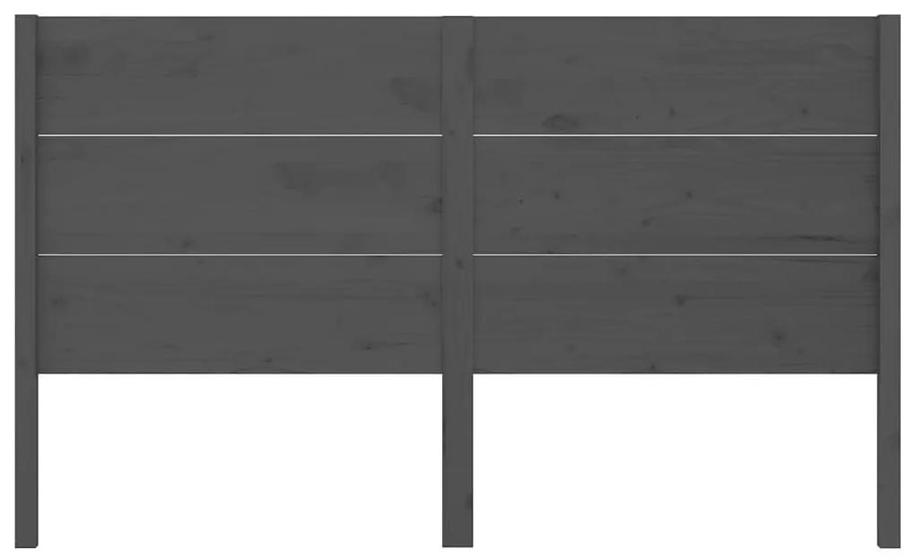 Tablie de pat, gri, 206x4x100 cm, lemn masiv de pin 1, Gri, 206 x 4 x 100 cm