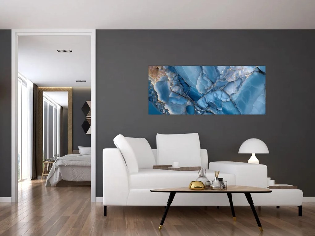 Tablou - Marmură albastră fragmentată (120x50 cm)