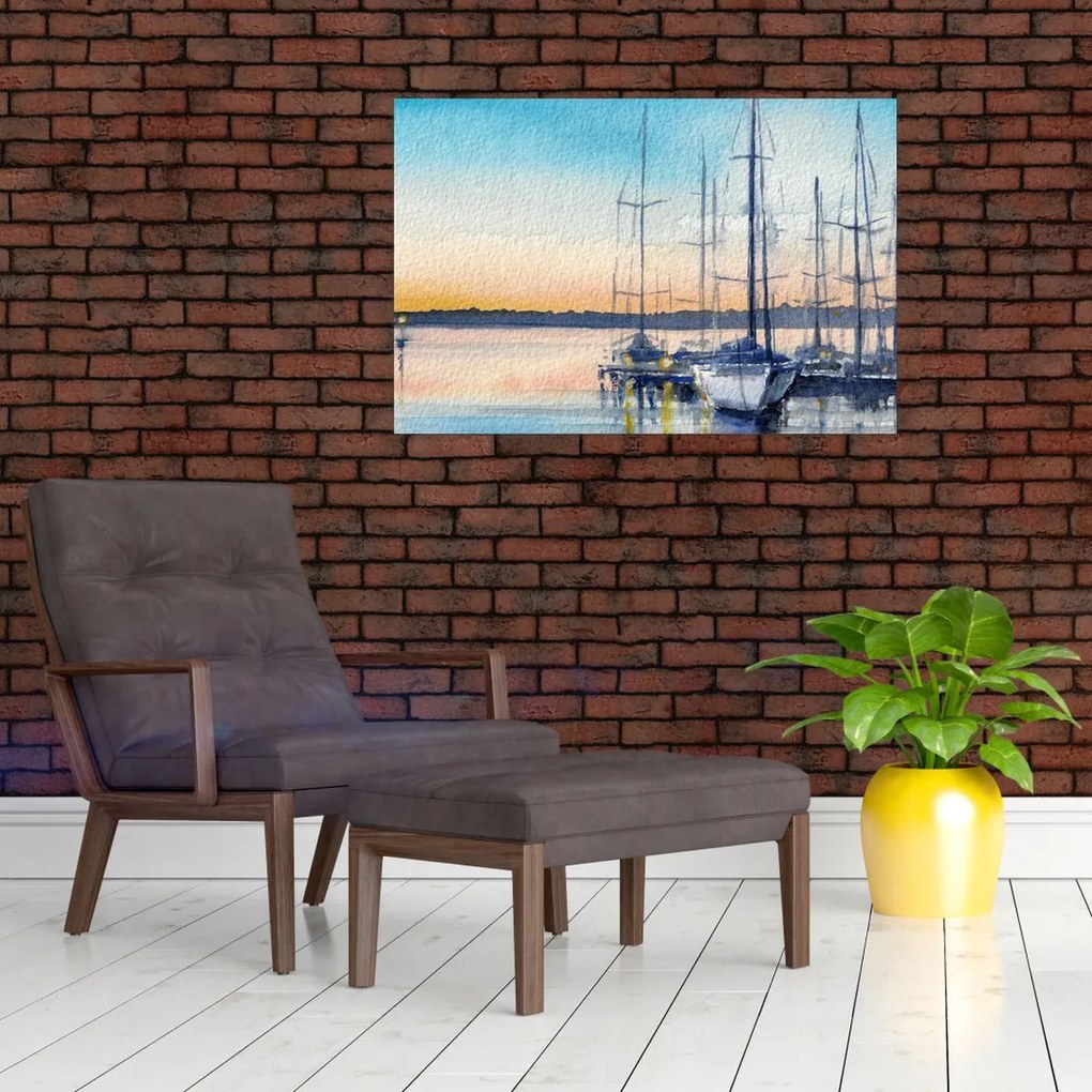 Tablou - Plimbare cu barca, aquarel (90x60 cm)