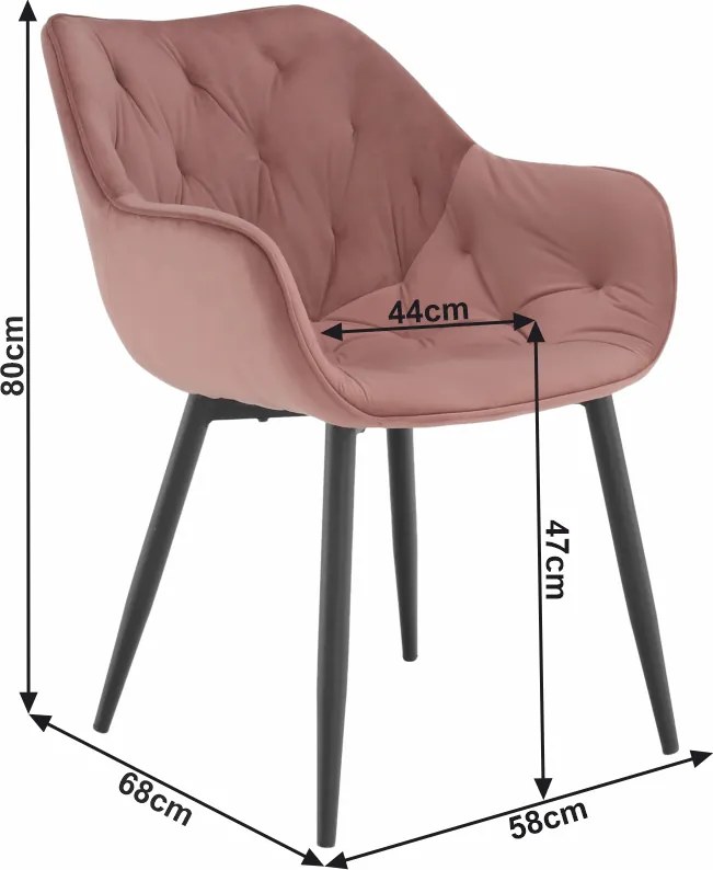 Fotoliu de design, material textil Velvet roz, FEDRIS