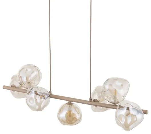 Lustră suspendată pe cablu LAVA 7xG9/8W/230V bej/bej fumuriu
