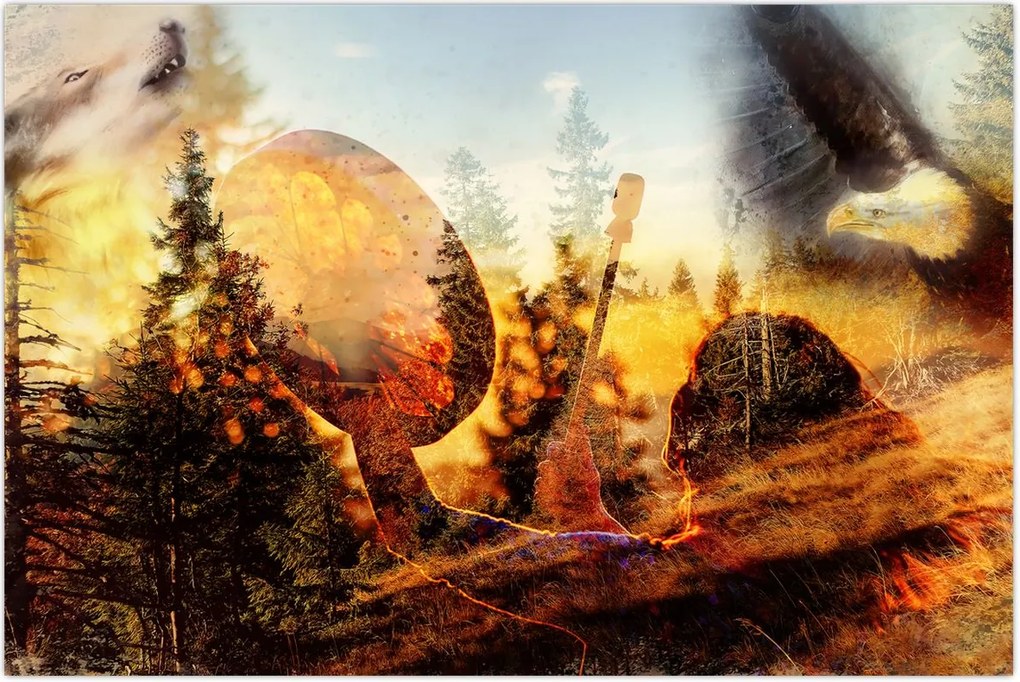 Tablou - Motiv șamanic (90x60 cm)