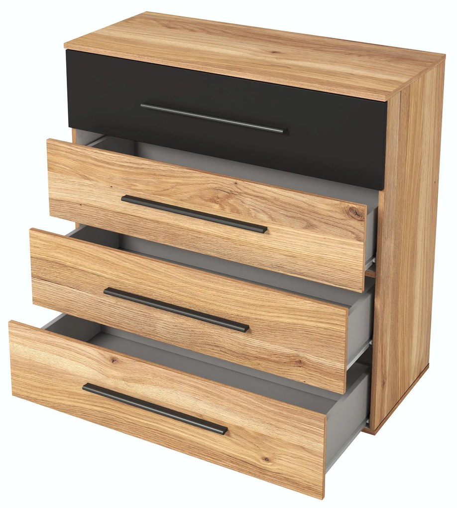 Comodă Benson MW27 (stejar mauvella + negru). 1118204