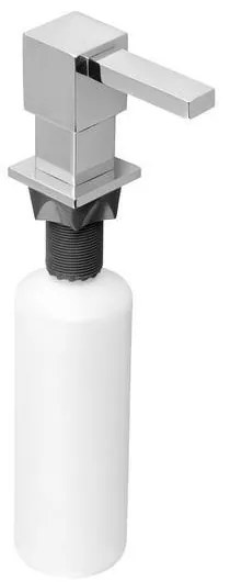 Dozator de săpun lichid argintiu lucios din plastic 350 ml – Sapho