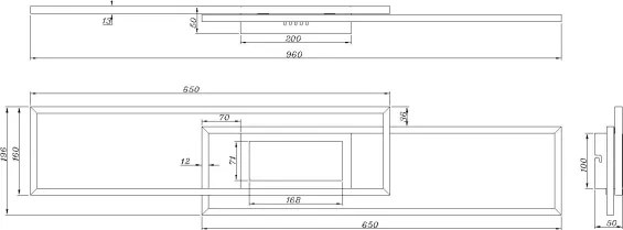 Globo 48468-42 - Lampă de tavan LED dimabilă SAUNDERS 42W/230V 19,6x96 cm