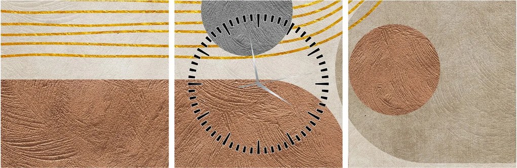 Tablou - Colaj modern (cu ceas) (90x30 cm)