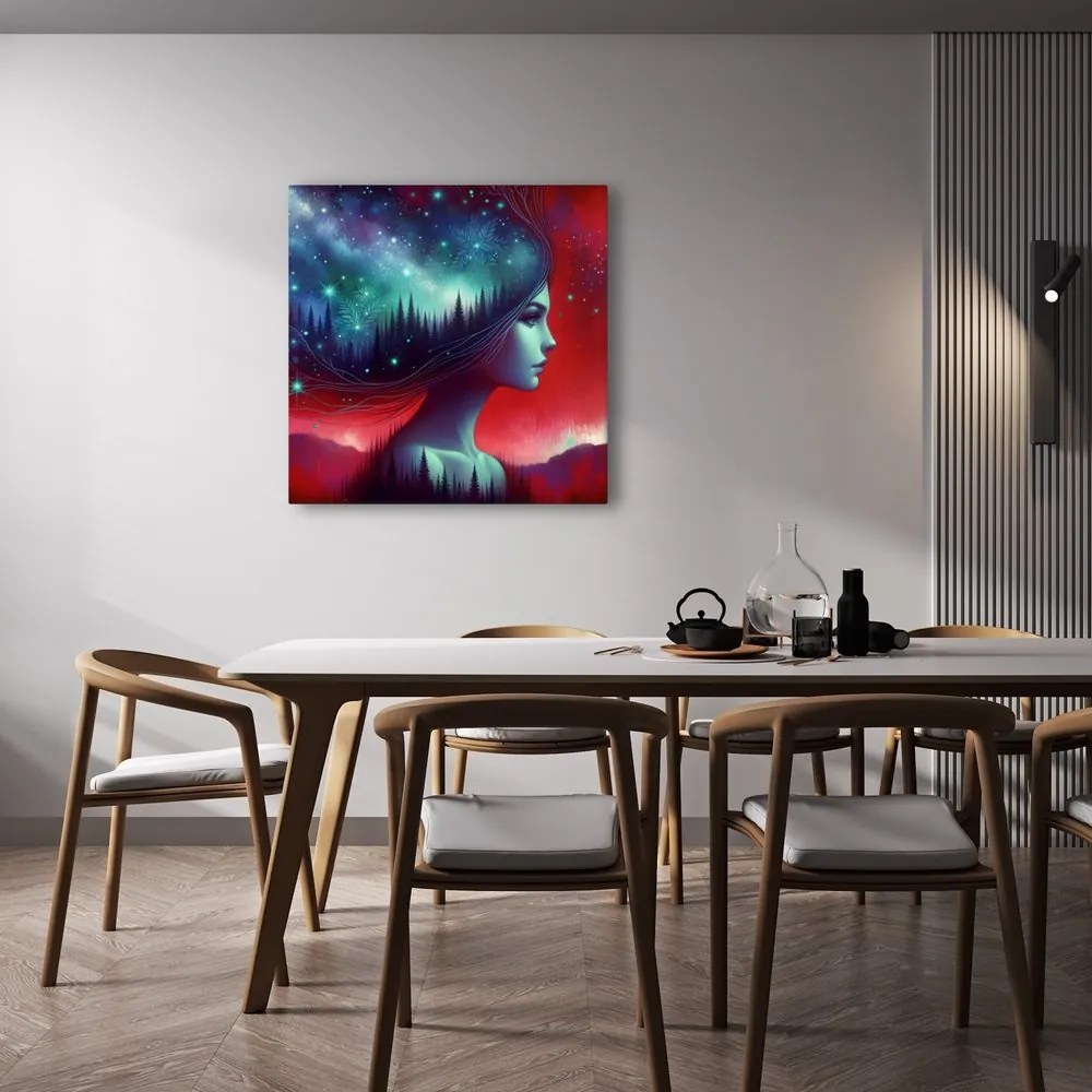 Tablou galaxie de vis și siluetă