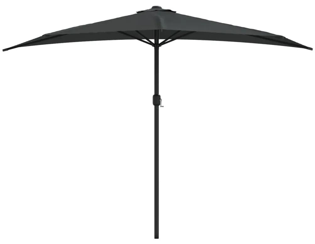 Umbrela de soare de balcon, tija aluminiu, antracit, 300x150 cm antracit inchis