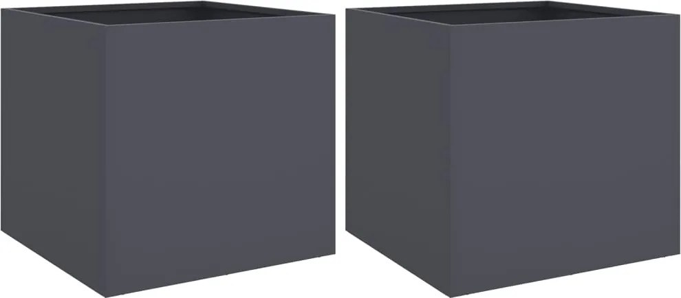 vidaXL Jardiniere, 2 buc., antracit, 42x40x39 cm, oțel
