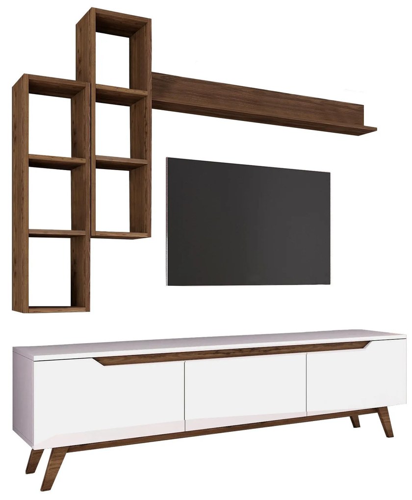 Mobilier living Mitevu 10 (alb + Nuc) . 1095672