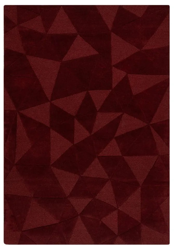 Covor burgundy țesut manual din lână 160x230 cm Shard Red – Flair Rugs