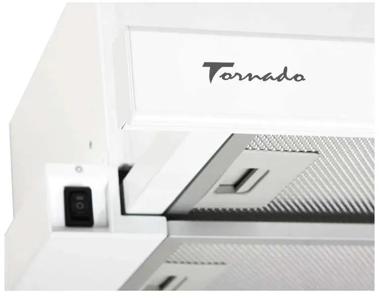 Hota Telescopica Incorporabila Tornado Storm 700 (50), 1 motor, latime 50 cm, 3 viteze, absorbtie 700 m3/ora, Alb