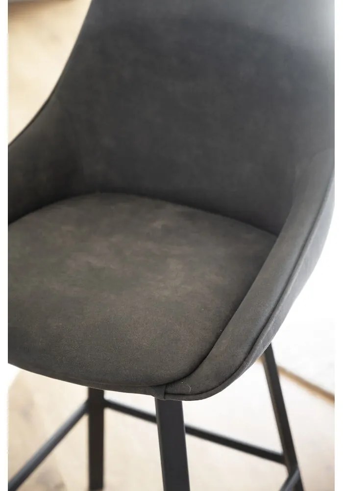 Scaune de bar gri 2 buc. (înălțime șezut 65 cm) Alison – Rowico