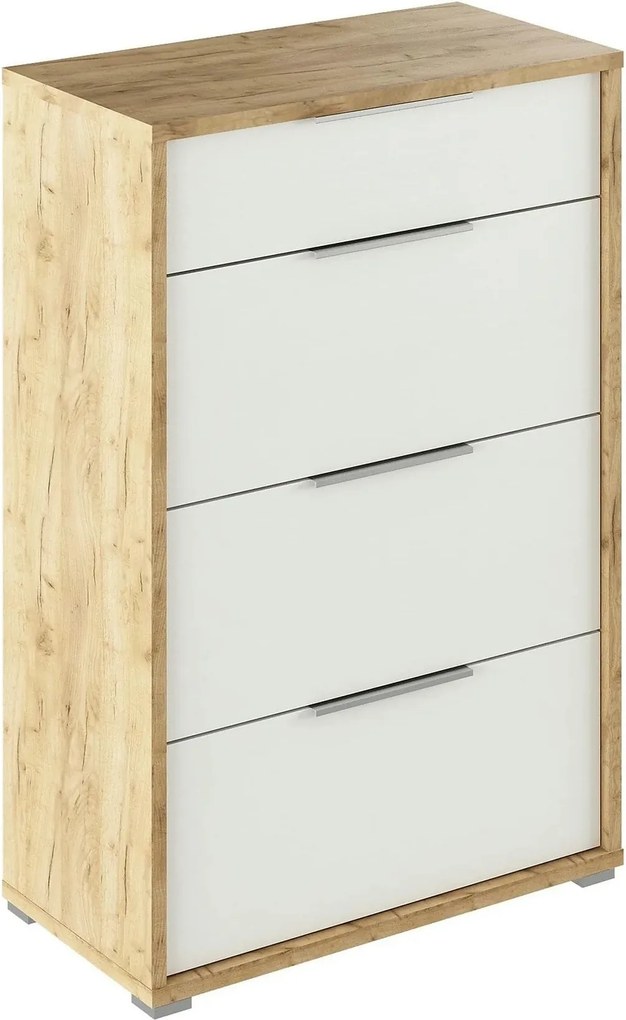 Comoda RIOMA TYP 22, stejar artisan/alb, DTD laminat, 75x38x112 cm
