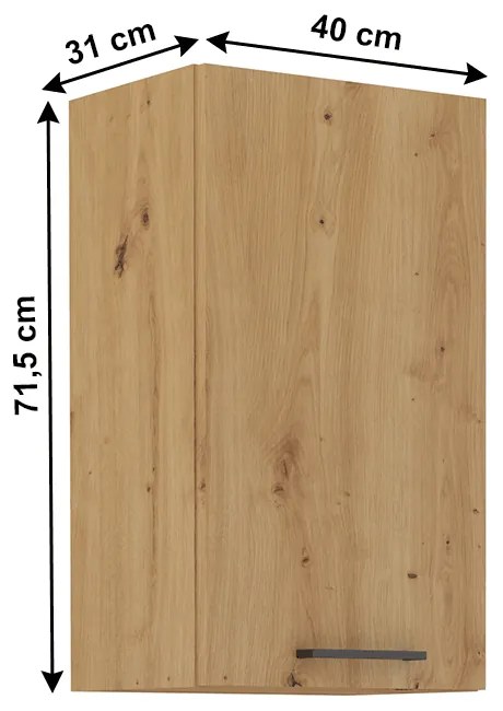 Dulap superior de bucătărie Meriel 40 G-72 1F (stejar artisan). 1033988