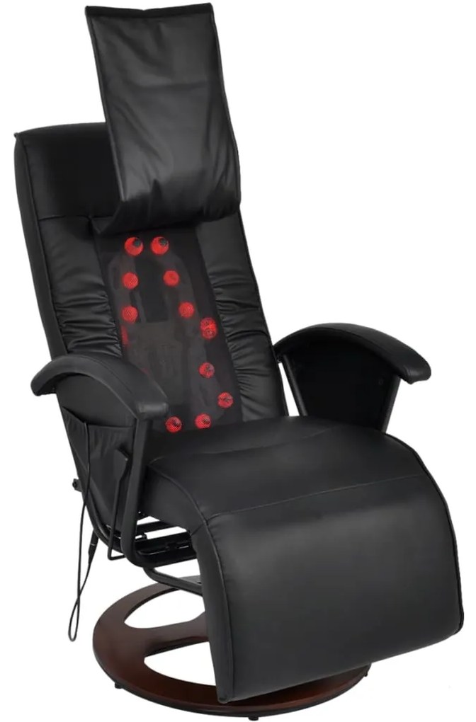 242508 vidaXL Fotoliu de masaj Shiatsu, negru, piele ecologică