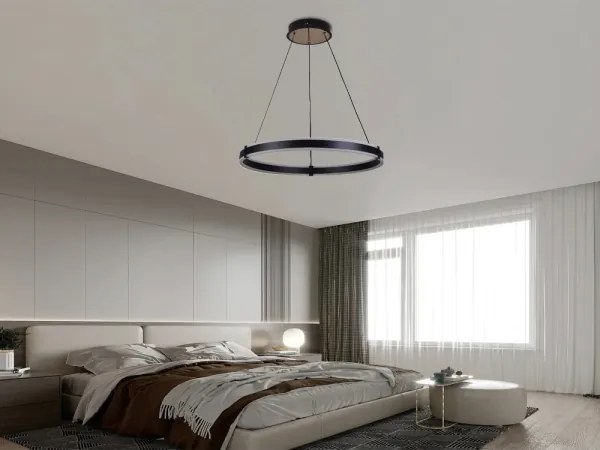 Brilagi-LED Lustră suspendată pe cablu, reglabilă (dimmer) CIRCLE LED/85W/230V 3000-6500K neagră + telecomandă